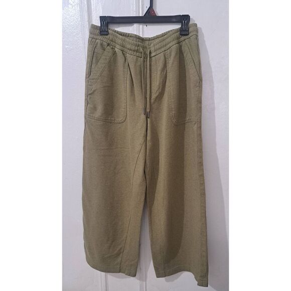 Athleta womens size 10T SAGE GREEN FARALLON HEATHERED WIDE LEG CROPPED pants - Picture 2 of 7
